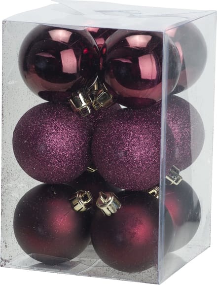 COSY&TRENDY KERSTBALLEN BORDEAUX 6 STUKS