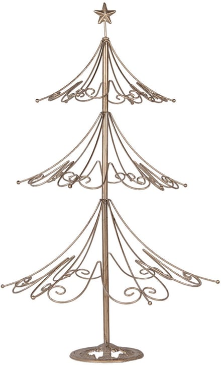 Clayre & Eef Kerstdecoratie Beeld Kerstboom Ø 46x75 cm Goudkleurig Metaal