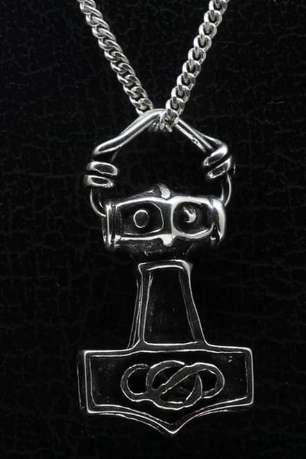 Zilveren Hamer van Thor - 6 ketting hanger