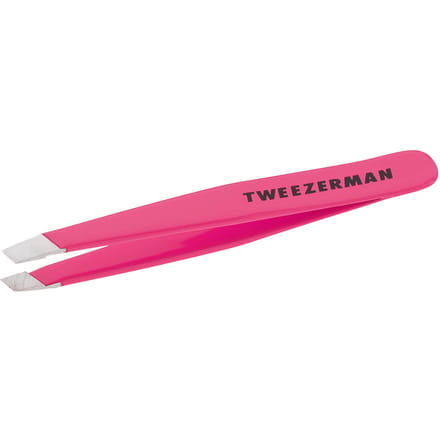 Tweezerman Mini Slant Tweezer Neon Pink – Wenkbrauw Pincet - Compact Precisie Pincet Met Schuine Punt – Voor Epileren En Haartjes Verwijderen – Roestvrij Staal – Geschikt Voor Fijne En Stugge Haren – Roze - Epileer Pincet Voor Wenkbrauwen