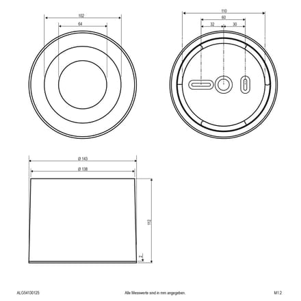 EVN LED plafondspot ALG54, Ø 21,3 cm wit