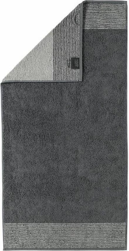 Cawö Two-Tone Handdoek - Leisteen 50x100