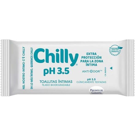 CHILLY POCKET Intieme doekjes toallitas íntimas ph 3.5 12 st