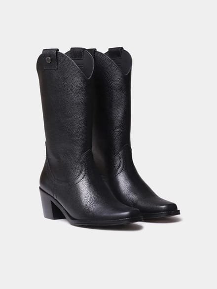 Dames leren cowboylaarzen met hak | UBEDA