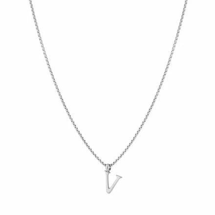 Bijoutheek Collier Letter V Zilver