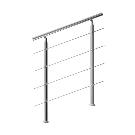 Monzana Trapleuning 100 cm - Met 4 Spijlen - Roestvrijstaal