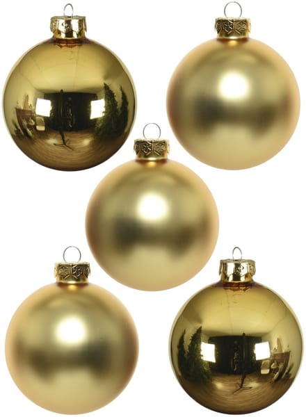 Decoris Kerstballen set - 10x stuks - goud - glas - 6 cm - glans/mat - kerstversiering