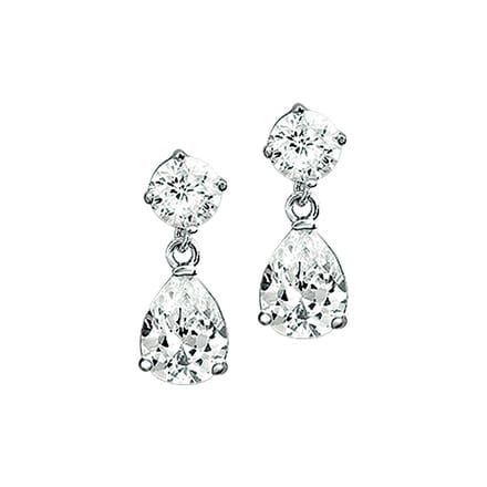 Zilver Gerhodineerd Oorhangers Zirkonia 1301932