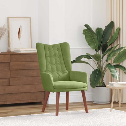 vidaXL - Fauteuil - Lichtgroen - 63 - x - 67 - x - 94 - cm - Fluweel