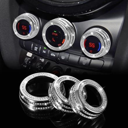 Afdekking Airco Knop - Bekleding Middenconsole - Auto Interieur - Kristal Strass - 1 Set - Zilver