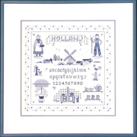 borduurpakket 39-1405 delftsblauw, merklap, holland