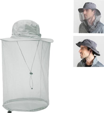 Hoofdnet - Hoed met net - Grijs - Large