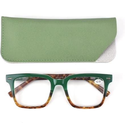 Lilly&June Trendy Lichtgewicht Leesbril groen bruingemelleerd Sterkte +2.5