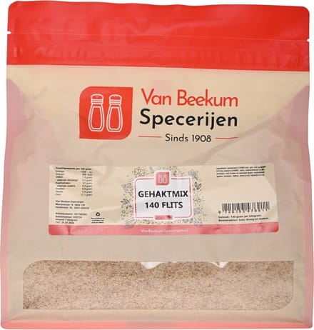 Van Beekum Specerijen - Gehaktmix 140 (flits) - 1 KG (hersluitbare stazak)