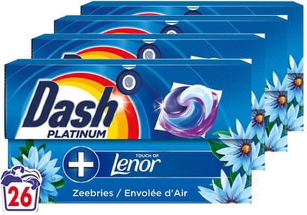 Dash Wasmiddelcapsules 4in1 Pods Zeebries - 4 x 26 stuks - Voordeelverpakking