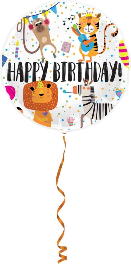 Folat - Folieballon Happy Birthday dieren