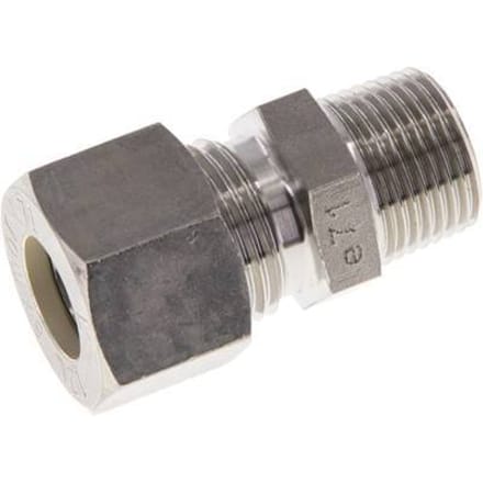 12L & R3/8'' RVS Rechte Knelfitting Buitendraad 315bar ISO 8434-1