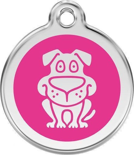 Red Dingo Hondenpenning 20 mm hond hard roze