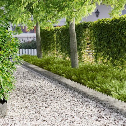 vidaXL - Gazonrand - 30 - st - 103 - x - 25 - cm - Staal - Zilverkleurig