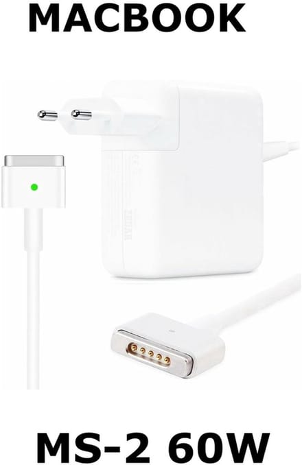 Eisenz - 60W Adapter - MS-2 - Magnetische Oplader - Compatibel met MagSafe 2 - Geschikt voor MacBook Air & Pro - Wit - EZ2415