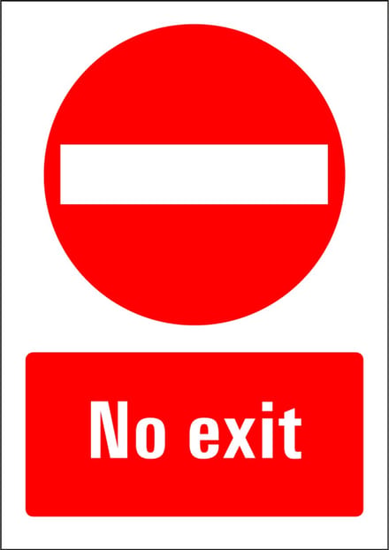 No exit bord - kunststof 148 x 210 mm