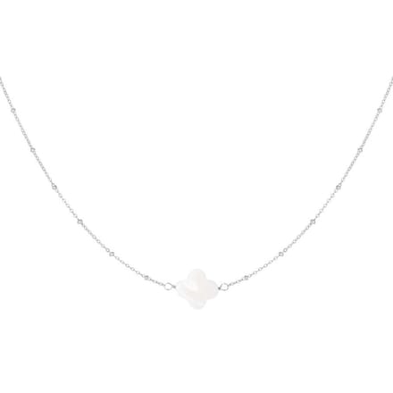 Yehwang Ketting Zeeschelp Klaver zilver