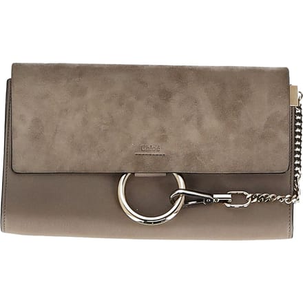 Chloé Faye Clutch Tas in Grijze Suède
