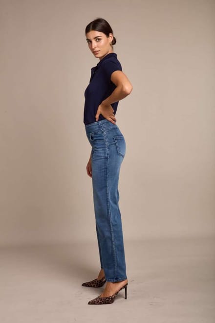 Broek Toxik3 hoge taille jog denim straight extra comfy