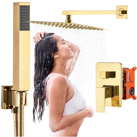 BRISO - Serie - Gouden Douchemengkraan - Inbouw - 2-functies