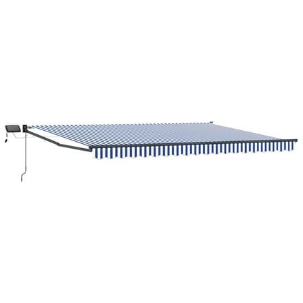 vidaXL - Handbediende - luifel - met - LED's - Blauw, - Wit, - Anthraciet - 4,5 - × - 3 - m