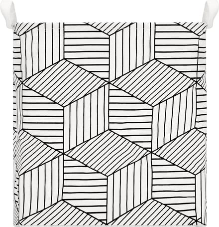 Springos Opbergmand - Speelgoedmand - Kledingmand - Organizer - Handvatten - Wit - Zwart