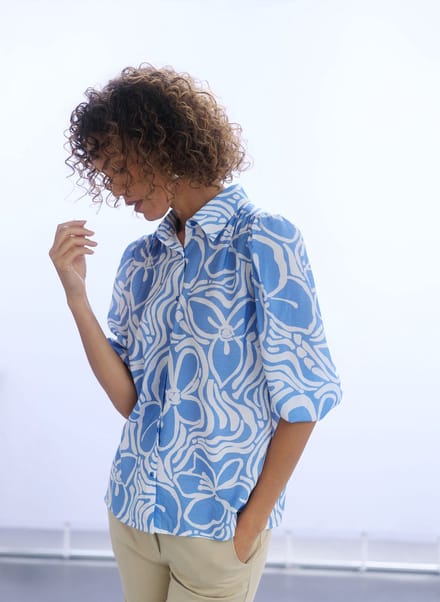 YEST Ragin Essential Tops - Uniform Blue/Off Whi - maat 38