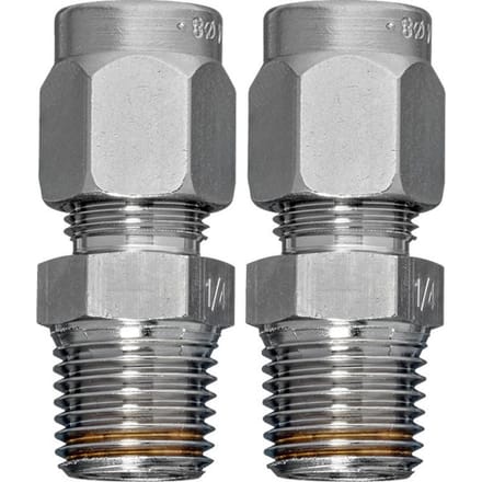 Pijpconnector messing pijp 8 mm naar G 1/4'' buitendraad [2 stuks].