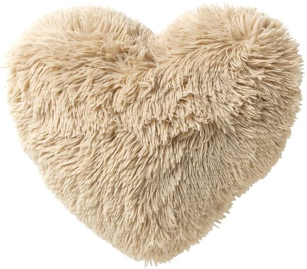 HART - sierkussen 40x45 cm - hartjeskussen - fluffy - Bleached Sand - beige