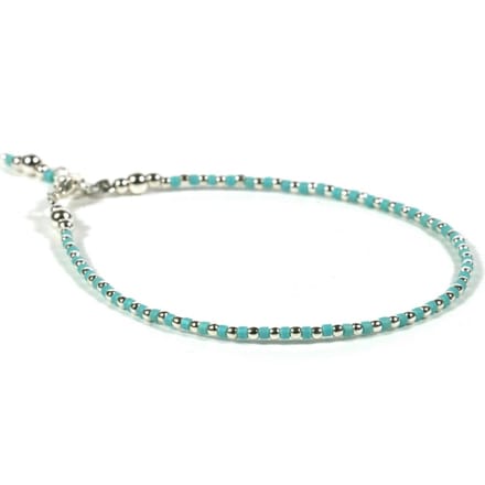 Heaven Eleven - dames - Enkelbandjes - zilver - 925 - turkoois - 1mm - 25cm