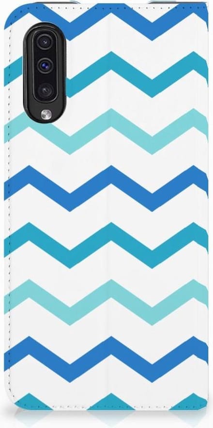 Samsung Galaxy A50 Hoesje met Magneet Zigzag Blauw