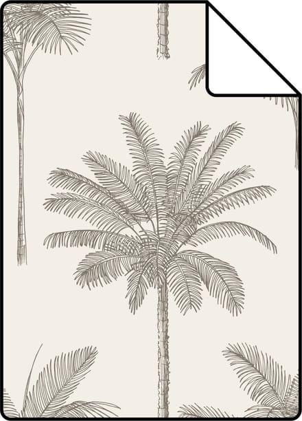 Proefstaal ESTAhome behang palmbomen lichtbeige - 26.5 x 21 cm - 139163-S