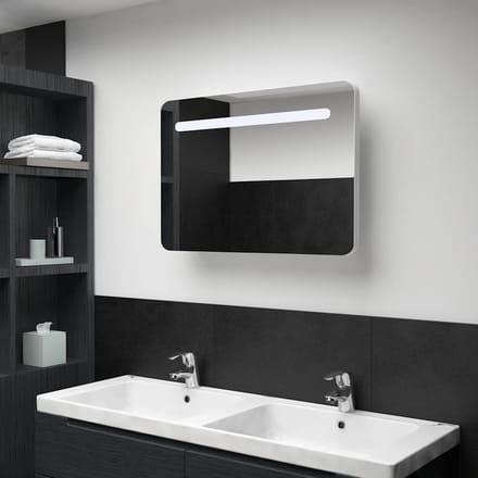 vidaXL - Badkamerkast - met - spiegel - LED - 80x9,5x55 - cm