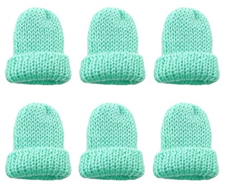 Set van 6 gebreide eierwarmers voor een gezellig ontbijt