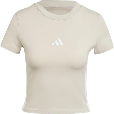 slim fit T-shirt van katoenmix met gestikt logo