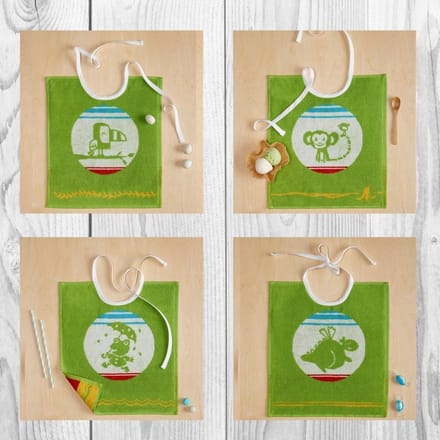 De Witte Lietaer Slabbetjes Set Groen 4 Stuks