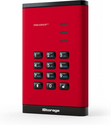 Veilige Externe Harde Schijf 500GB Rood met Hardwareversleuteling en Wachtwoordbeveiliging