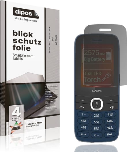 dipos – Matte Privacy Screenprotector geschikt voor Lava A7 Torch | Anti-Spy Beschermfolie