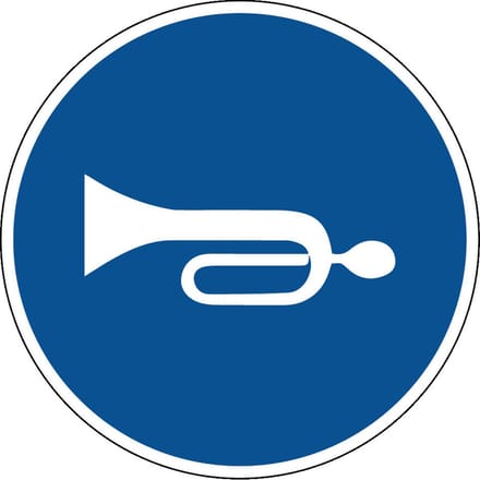 Waarschuwen verplicht sticker 150 mm