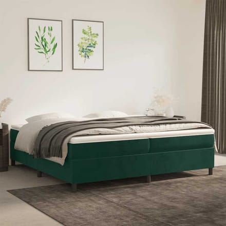 vidaXL - Boxspring - bed - 200x200 - cm - fluweel - donkergroen