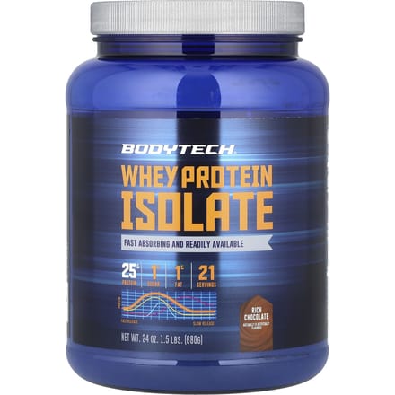 BodyTech, wei-eiwitisolaat, rijke chocolade, 1,5 lb (680 gr)