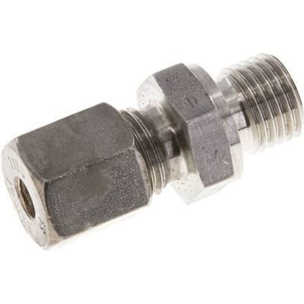 M14x1.5 Buitendraad x 6S RVS Rechte Knelfitting 630 Bar DIN 2353 - FL2S-MO-ST-M14-06-S