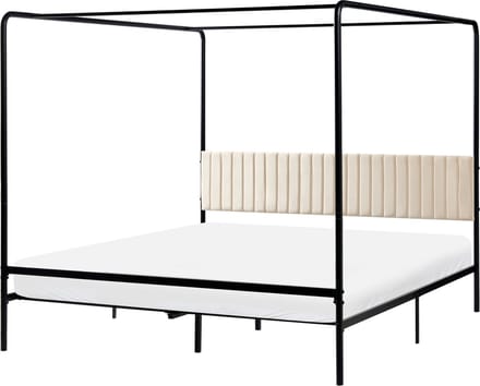 MIRABEAU - Tweepersoonsbed - Zwart - 180 x 200 cm - IJzer