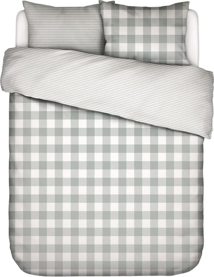 Essenza Chess Dekbedovertrek Dusty green - Tweepersoons – 200x200/220 cm