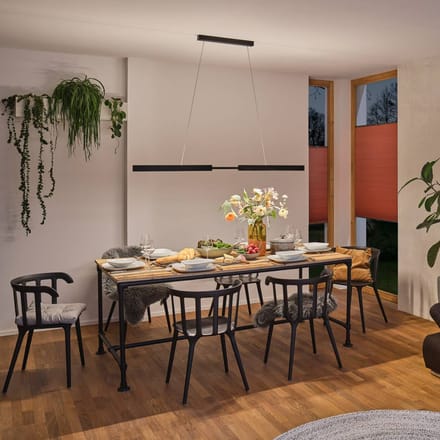 LED-hanglamp Smart Home Zigbee 3.0 Aptare 2700K dimbaar 2x2400lm 2x18W Zwart geborsteld